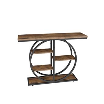 Lufeiya 41" Industrial Console Table with 5 tier Storage Shelves for Entryway and Living Room