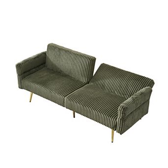 Lufeiya 79" Corduroy 2 Seat Upholstered Sofa Bed, Foldable Couch with Adjustable Backrest