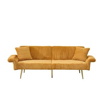 Lufeiya 79" Corduroy 2 Seat Upholstered Sofa Bed, Foldable Couch with Adjustable Backrest