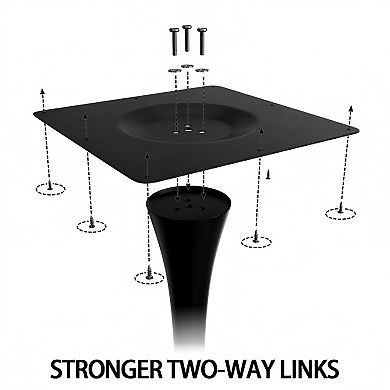 Lufeiya 31.5" Round Dining Table with MDF Top and Metal Base, for Dining Room Small Space