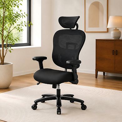 Lufeiya 500LBS Big and Tall Office Chair with Adjustable Backrest Height & Headrest Angle