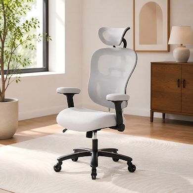 Lufeiya 500LBS Big and Tall Office Chair with Adjustable Backrest Height & Headrest Angle