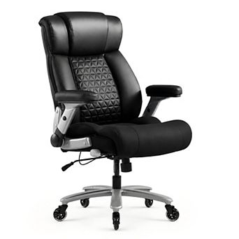 Lufeiya 500lb Big and Tall Executive Office Chair with Lumbar Support and Flip-Up Arms