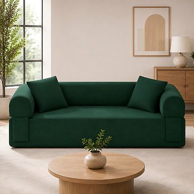 Lufeiya 83" Modern Boneless Cloud Sofa Couch, No Assembly Corduroy 3 Seater Sofa