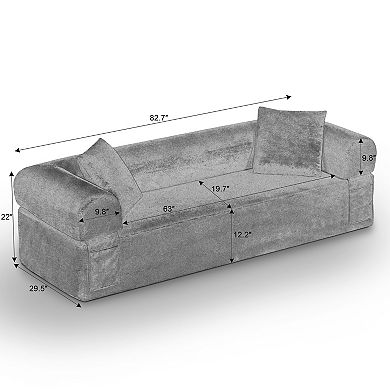 Lufeiya 83" Modern Boneless Cloud Sofa Couch, No Assembly Corduroy 3 Seater Sofa
