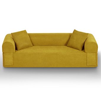Lufeiya 83" Modern Boneless Cloud Sofa Couch, No Assembly Corduroy 3 Seater Sofa