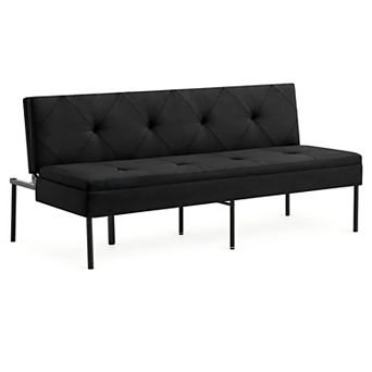 Lufeiya 69.9" Convertible Futon Sofa Bed with Metal Frame and Polyester Upholstery