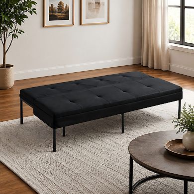 Lufeiya 69.9" Convertible Futon Sofa Bed with Metal Frame and Polyester Upholstery