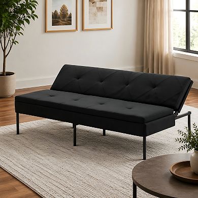 Lufeiya 69.9" Convertible Futon Sofa Bed with Metal Frame and Polyester Upholstery