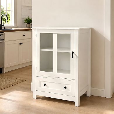 Lufeiya Buffet Storage Cabinet with Glass Door, Drawer and Adjustable Shelf