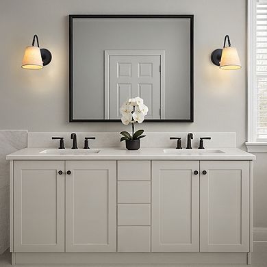 Mid-Century 5" Matte Black Battery Wall Sconces, Dimmable Cordless (2 Pack)