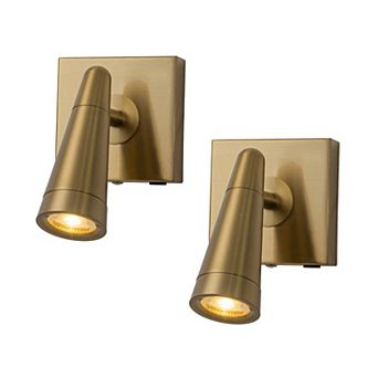 Rechargeable Cordless Wall Sconce USB-C LED Brass with Remote and Stepless Touch Dimming（2 Pack）