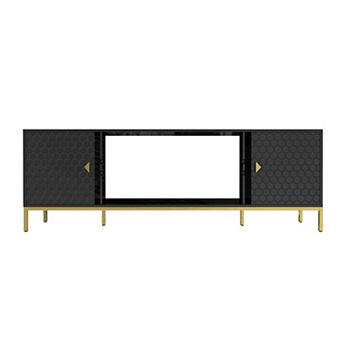 70 in TV Stand with Fireplace Space Fits TVs up to 80 in Storage Cabinets Modern