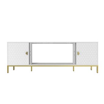70 in TV Stand with Fireplace Space Fits TVs up to 80 in Storage Cabinets Modern