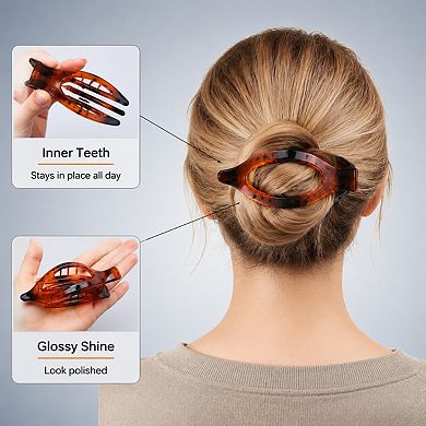 Live2Pedal 8 Pack Flat Hair Clips Matte No Crease Large Strong Hold Styling Accessories