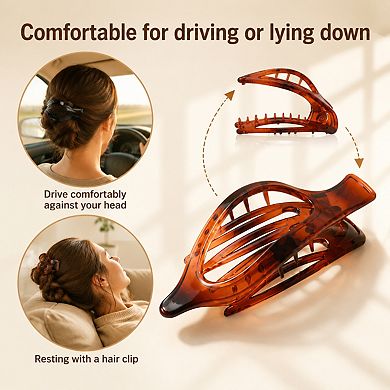 Live2Pedal 8 Pack Flat Hair Clips Matte No Crease Large Strong Hold Styling Accessories