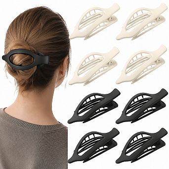 Live2Pedal 8 Pack Flat Hair Clips Matte No Crease Large Strong Hold Styling Accessories