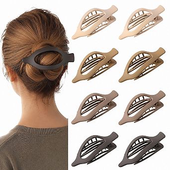 Live2Pedal 8 Pack Flat Hair Clips Matte No Crease Large Strong Hold Styling Accessories