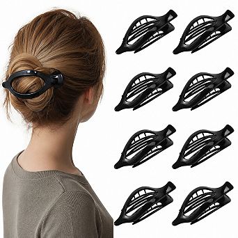 Live2Pedal 8 Pack Flat Hair Clips Matte No Crease Large Strong Hold Styling Accessories