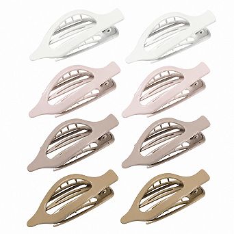 Live2Pedal 8 Pack Flat Hair Clips Matte No Crease Large Strong Hold Styling Accessories