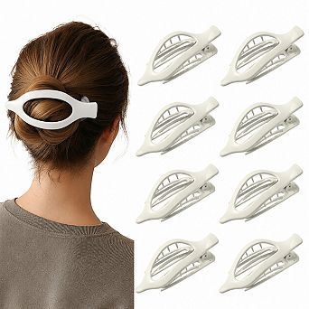 Live2Pedal 8 Pack Flat Hair Clips Matte No Crease Large Strong Hold Styling Accessories