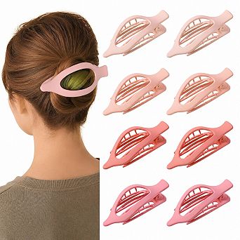 Live2Pedal 8 Pack Flat Hair Clips Matte No Crease Large Strong Hold Styling Accessories