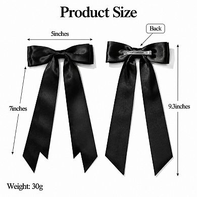 Live2Pedal 2pcs Oversize Hair Bow Clips Satin Ribbon Ponytail Holders Alligator Clips