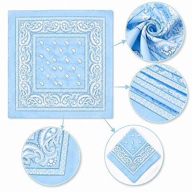 Live2Pedal 16 Bandanas Paisley Polyester 22x22 Inch Multi-purpose Unisex Headbands Decorations