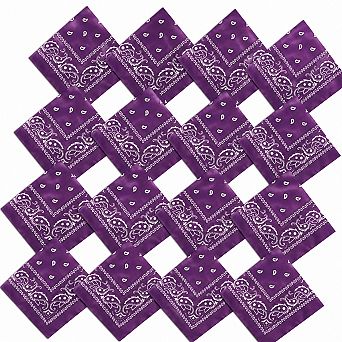 Live2Pedal 16 Bandanas Paisley Polyester 22x22 Inch Multi-purpose Unisex Headbands Decorations