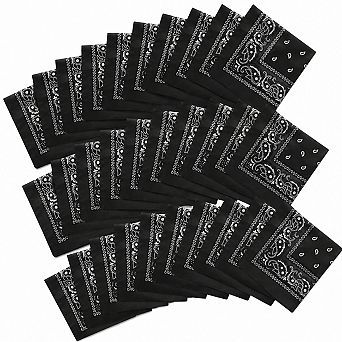 Live2Pedal 30 Bulk Paisley Bandanas Unisex Cowboy Head Wrap Scarf Handkerchief Multi Use