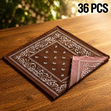 Live2Pedal 36 Pieces Paisley Bandanas Polyester Head Scarf Cowboy Party Costume