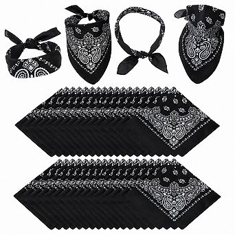 Live2Pedal 36 pc Paisley Bandanas Polyester Head Scarf Cowboy Party Costume