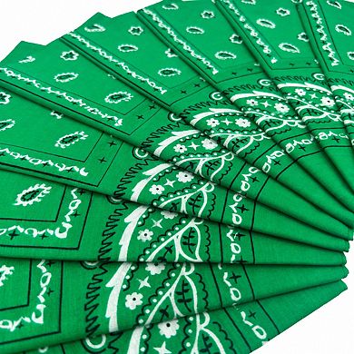 Live2Pedal 10 Pack Cotton Bandanas Thick Colorfast Full Size Machine Washable