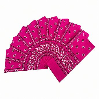 Live2Pedal 10 Pack Cotton Bandanas Thick Colorfast Full Size Machine Washable