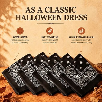 Live2Pedal 30 Pieces Paisley Bandanas Unisex Multi-purpose Cowboy Headbands Square Scarf Head Wrap