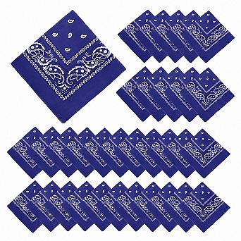 Live2Pedal 30 pc Paisley Bandanas Unisex Multi-purpose Cowboy Headbands Square Scarf Head Wrap
