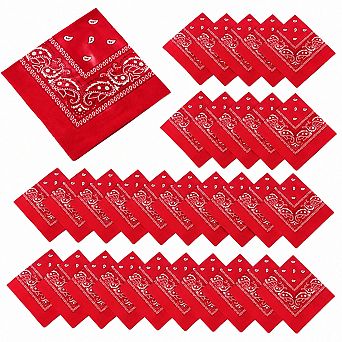 Live2Pedal 30 pc Paisley Bandanas Unisex Multi-purpose Cowboy Headbands Square Scarf Head Wrap