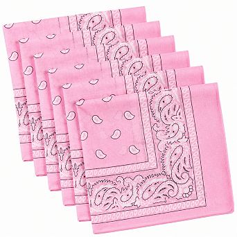 Live2Pedal 6 Pack Pure Cotton Bandanas Unisex Multi-purpose Face Mask Headband Handkerchief