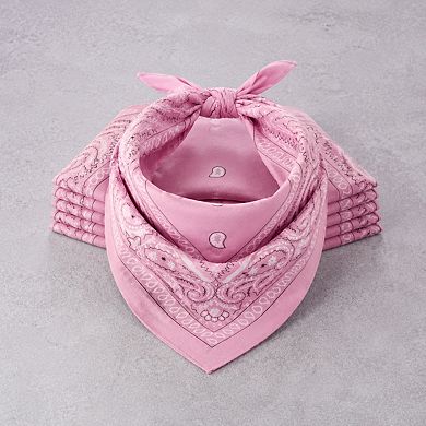 Live2Pedal 6 Pack Pure Cotton Bandanas Unisex Multi-purpose Face Mask Headband Handkerchief