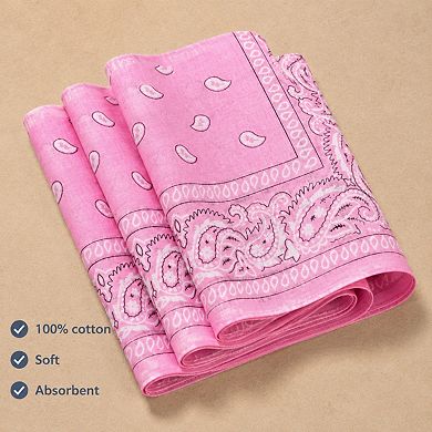 Live2Pedal 6 Pack Pure Cotton Bandanas Unisex Multi-purpose Face Mask Headband Handkerchief