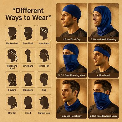 Live2Pedal 6 Pieces Summer UV Protection Neck Gaiter Multi Functional Breathable Bandana Face Cover