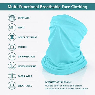 Live2Pedal 6 Pieces Summer UV Protection Neck Gaiter Multi Functional Breathable Bandana Face Cover