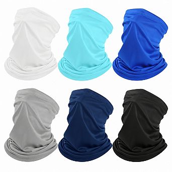 Live2Pedal 6 pc Summer UV Protection Neck Gaiter Multi Functional Breathable Bandana Face Cover