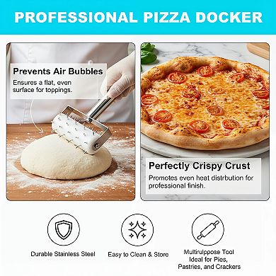 Stainless Steel Pizza Dough Docker with Spikes for Pastry