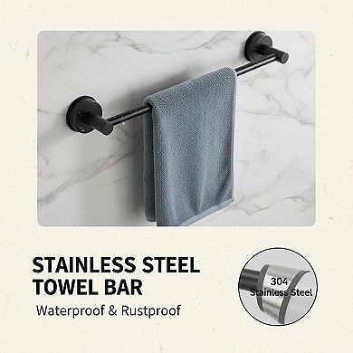 Adjustable Suction Cup Towel Bar Stainless Steel Bath Holder
