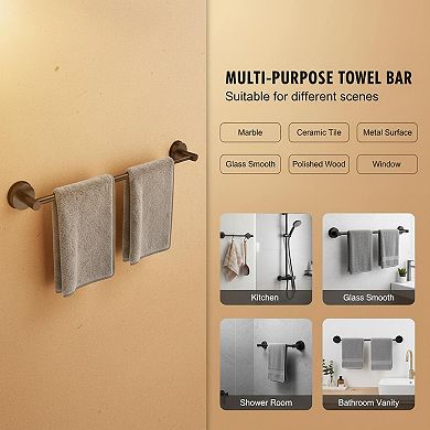 Adjustable Suction Cup Towel Bar Stainless Steel Bath Holder