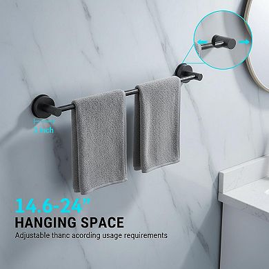 Adjustable Suction Cup Towel Bar Stainless Steel Bath Holder