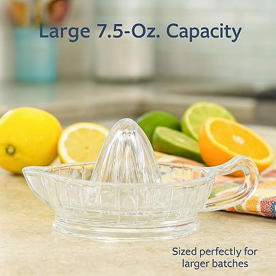 Citrus Juicer Reamer with Handle and Pour Spout Heavyweight Glass
