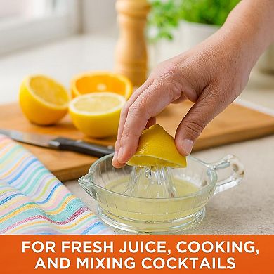 Citrus Juicer Reamer with Handle and Pour Spout Heavyweight Glass