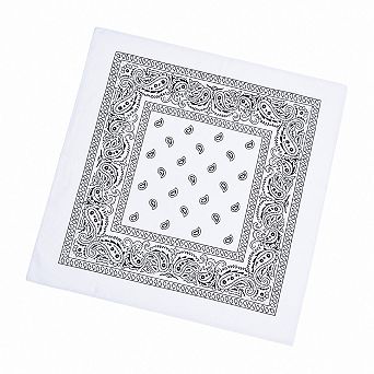 Live2Pedal 12 pc Cotton Bandanas Paisley Pattern 22x22 in Multicolor Headband Necktie